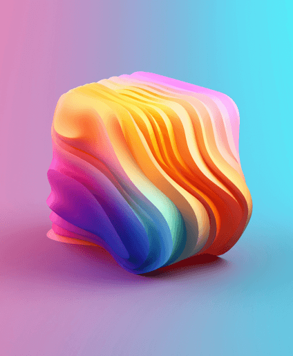 Colourful abstract sculpture representing creativity